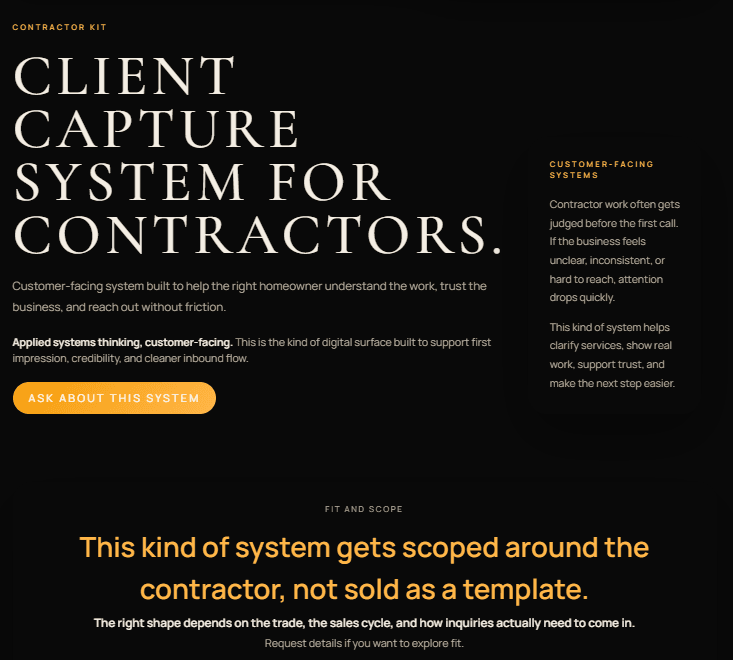 Client capture and automation system preview.